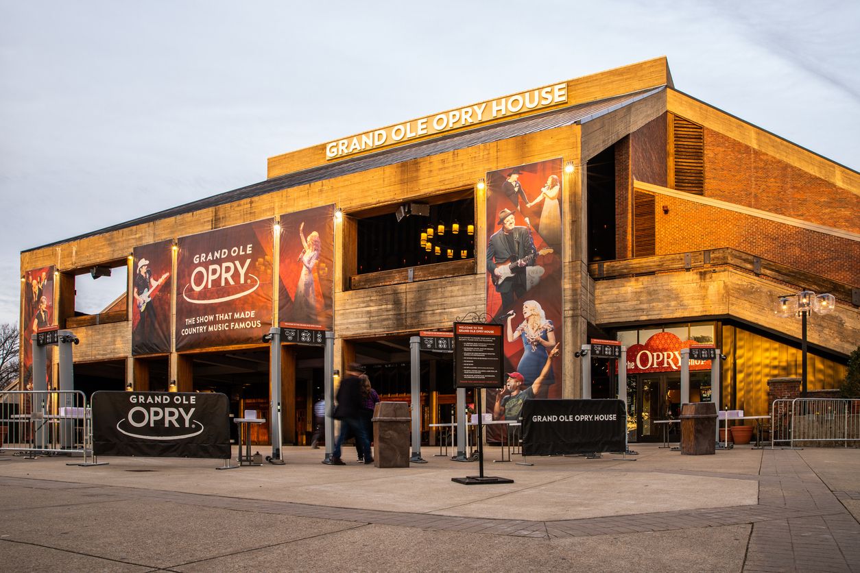 Exterior view of the Grand Ole Opry in Nashville, Tennessee, iconic venue for live country music performances - located jnear Holiday Inn Nashville Airport